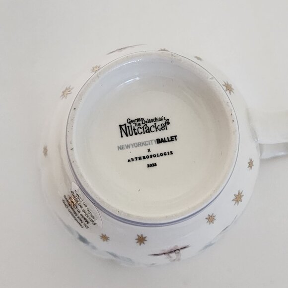 Anthropologie New York City Ballet Mug Snow Fairies Snowflakes New - Picture 9 of 11